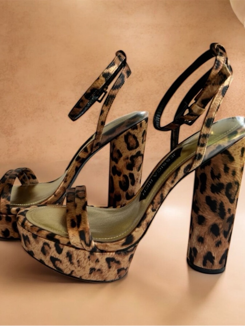 Leopard Print Platform Ankle-Strap Heels - Women by Jessica Rich